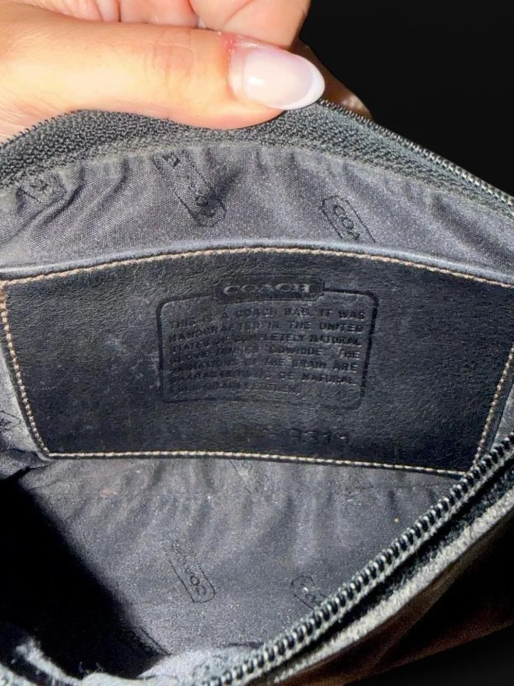 Vintage Coach black Demi bag gold hardware Inside patch logo is a little faded